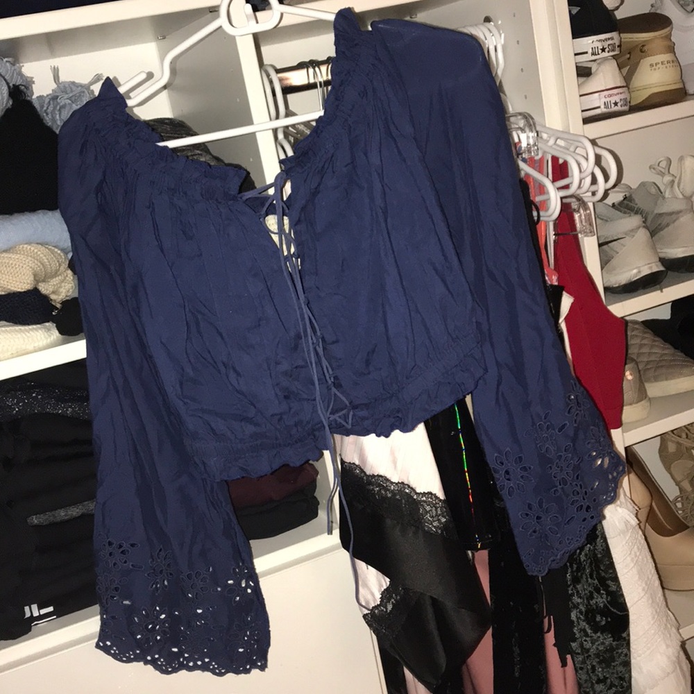 Lace up crop top